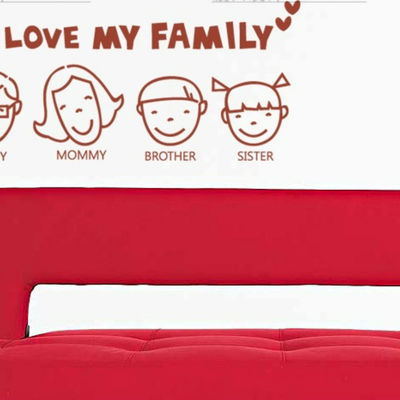 My family lovely cute design home decoration decal wall sticker diy set