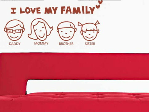 MY FAMILY Lovely Cute Design Home Decoration Decal Wall Sticker DIY Set