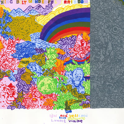 Lightning bolt wonderful rainbow silkscreen cover