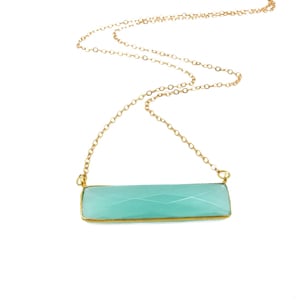 Chalcedony Bar Necklace