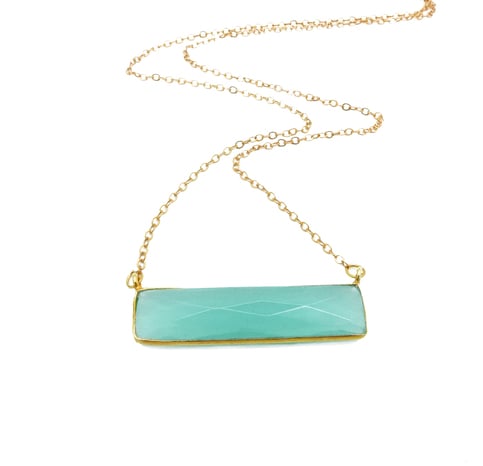 Chalcedony Bar Necklace