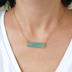 Chalcedony Bar Necklace - Thumbnail 2