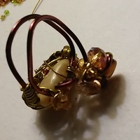 brown,cream gold and bronze wire ring - Thumbnail 4