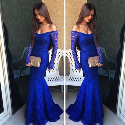 Long sleeves prom dress , mermaid lace prom dress , sexy blue prom dress , fashion prom dress , bd14124