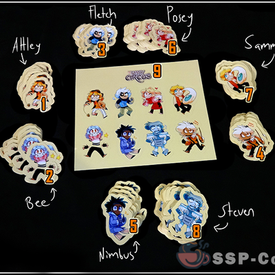 The sanity circus stickers