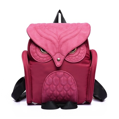 Trendy Women's Satchel Owl Shape and Solid Color Design Backpack