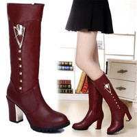 2016 New Style Boots Fashion Thick Metal Rivets Martin Boots - Thumbnail 2