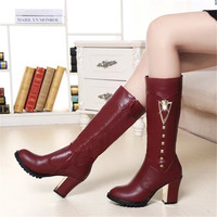 2016 New Style Boots Fashion Thick Metal Rivets Martin Boots - Thumbnail 4
