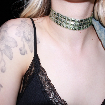 Aqua green glam choker 