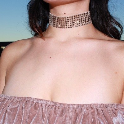 Chocolate brown glam choker 
