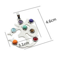 Reiki Chakra Healing Silver Pendant Necklace - OM/AUM  - Thumbnail 1