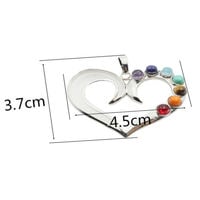 Reiki Chakra Healing Silver Pendant Necklace - Heart, Yoga - Thumbnail 1