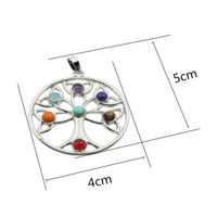 Reiki Chakra Healing Silver Pendant Necklace - Infinity, Tree of Life - Thumbnail 2