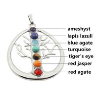 Reiki Chakra Healing Silver Pendant Necklace - Infinity, Tree of Life - Thumbnail 3