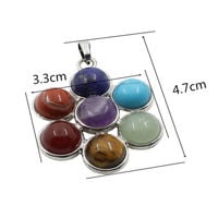 Reiki Chakra Healing Silver Pendant Necklace -  Vajra, Flower, Sword - Thumbnail 2