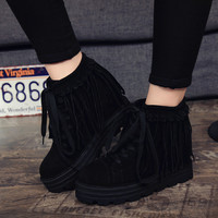 Increased Grind Arenaceous New Winter Boots Tassel Boots - Thumbnail 2