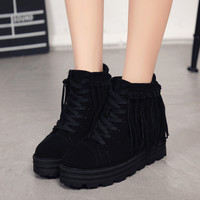 Increased Grind Arenaceous New Winter Boots Tassel Boots - Thumbnail 4