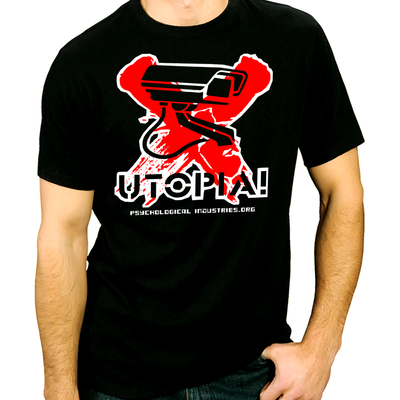 Utopia x - on black t - by psychological industries