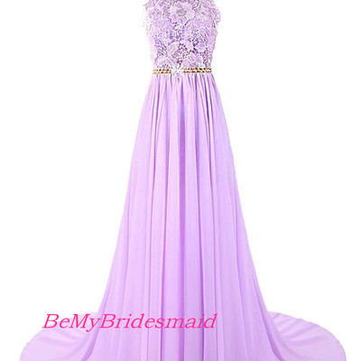 Lovely lavender halter backless prom dresses, long prom dresses, halter prom dresses
