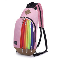 New Backpack Fashion Rainbow Chest Knapsack Korea Girl Backpack Amphibious Bag - Thumbnail 3
