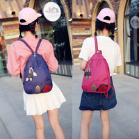 Backpack Girl Korean Waterproof Nylon Backpack Dual-purpose Casual Handbag Simple Leaves Bag - Thumbnail 1