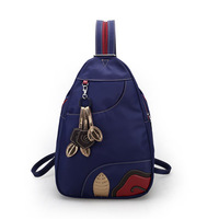 Backpack Girl Korean Waterproof Nylon Backpack Dual-purpose Casual Handbag Simple Leaves Bag - Thumbnail 2