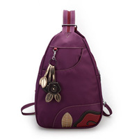 Backpack Girl Korean Waterproof Nylon Backpack Dual-purpose Casual Handbag Simple Leaves Bag - Thumbnail 3