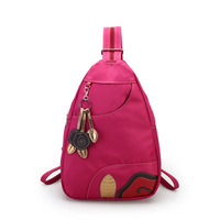 Backpack Girl Korean Waterproof Nylon Backpack Dual-purpose Casual Handbag Simple Leaves Bag - Thumbnail 4