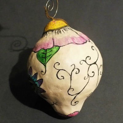 Day of the dead "floral skull" hanging or ornament by kat anderson