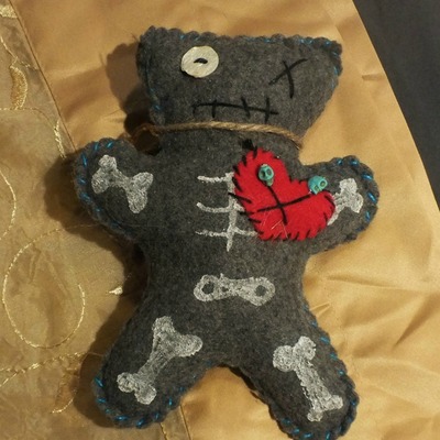 "little buttheads" handmade voodoo doll ornament by kat anderson