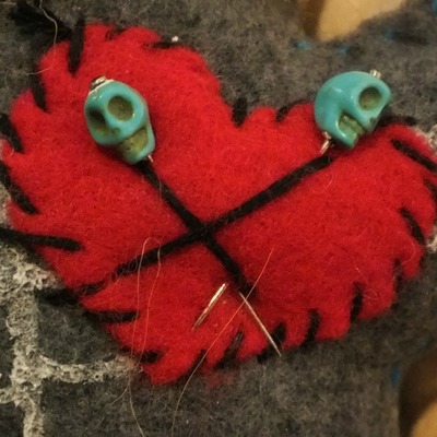 "little buttheads" handmade voodoo doll ornament by kat anderson