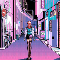 UNISEX JAPANESE 8 BIT A GIRL AT PASTEL STREET T SHIRT  - Thumbnail 2