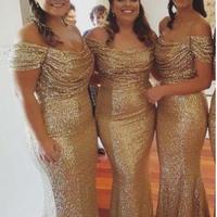 long mermaid side slit bridesmaid dress , spaghetti straps bridesmaid dress , sequin sparkly bridesmaid dress , bridesmaid dresses , BD14410 - Thumbnail 1