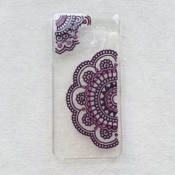 Hand Painted Henna Phone Case iPhone 7 Mandala Clear Case Samsung Galaxy Note LG Sony Xperia Case Art Hand Drawn 