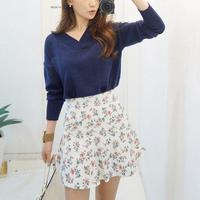 Multicolor V-neck Sweater - Thumbnail 1