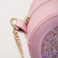 Heart Shape handbag Lovely Golden Sequins Chain Bag Fashion Shoulder Bag Messenger Bag - Thumbnail 4