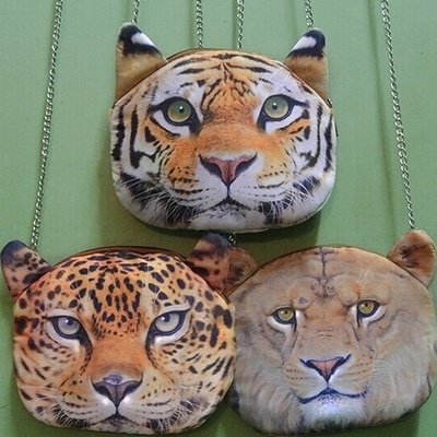 3d lion tiger leopard printed shoulder bag chain bag women makeup bag