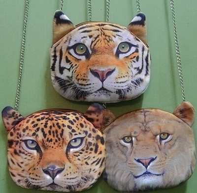 3D Lion Tiger Leopard Printed Shoulder Bag Chain Bag Women Makeup Bag