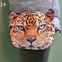 3D Lion Tiger Leopard Printed Shoulder Bag Chain Bag Women Makeup Bag - Thumbnail 2