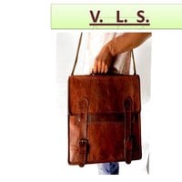 New satchel bag vintage look for men, gift ideas, gift for husband, personalized, personalized wedding gift, 15 inches - Thumbnail 2