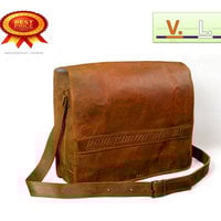 18" New Large Leather bag Handbag Office bag leather briefcase College bag Leather Laptop bag Mac book Bag Unisex leather bag Messenger bag - Thumbnail 1