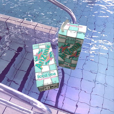 Unisex japanese swimming pool and arizona green tea t shirt in black