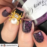 Pearl Spider w/ Gems- Gold - Thumbnail 1