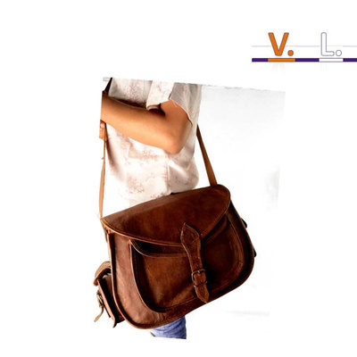 New handmade genuine leather 14" inch ladies purse/ day camera travel pouch shoulder bag