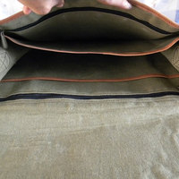 Uniqe Style leather messenger bag for 14 inch laptop office authentic goat leather - Thumbnail 1