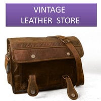 14 inch Handmade leather messenger bag / cross body/ Laptop bag/ MacBook bag/front pocket/ travel/ shoulder bag - Thumbnail 1