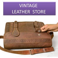 14 inch Handmade leather messenger bag / cross body/ Laptop bag/ MacBook bag/front pocket/ travel/ shoulder bag - Thumbnail 2