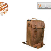 16" Backpack School bag / College bag/ Multi purpose Handmade leather Bga / messenger bag / shoulder bag - Thumbnail 3