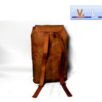 20" Leather Backpack Messenger Bag Handmade Soft Leather Mens Unisex School College Satchel Handbags/Bags Picnic Weekend bag - Thumbnail 2