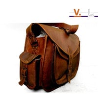 New handmade genuine leather 14" inch ladies purse/ day camera travel pouch shoulder bag - Thumbnail 2